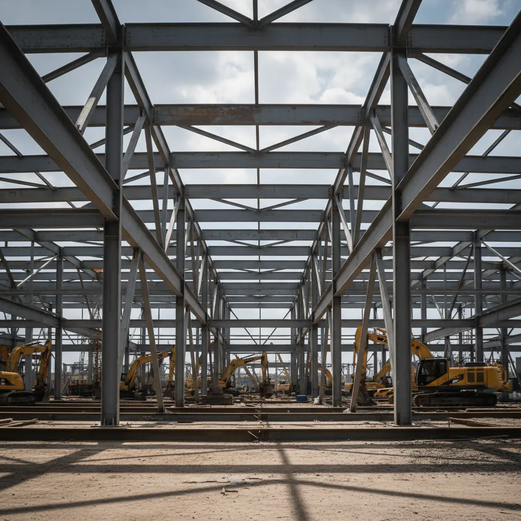 Steel beams abstract